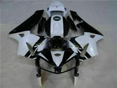 Custom 2005-2006 White Black Honda CBR600RR Motorbike Fairing