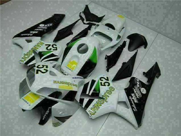 Custom 2005-2006 White Yellow Green 52 Honda CBR600RR Motorcycle Bodywork Custom 2005-2006 White Yellow Green 52 Honda CBR600RR Motorcycle Bodywork