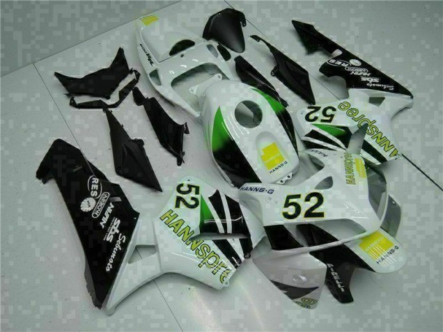 Custom 2005-2006 White Yellow Green 52 Honda CBR600RR Motorcycle Bodywork Custom 2005-2006 White Yellow Green 52 Honda CBR600RR Motorcycle Bodywork