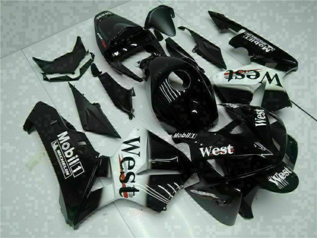 Custom 2005-2006 Black West Honda CBR600RR Motorbike Fairing Kits Custom 2005-2006 Black West Honda CBR600RR Motorbike Fairing Kits