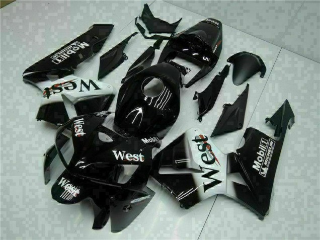 Custom 2005-2006 Black West Honda CBR600RR Motorbike Fairing Kits Custom 2005-2006 Black West Honda CBR600RR Motorbike Fairing Kits