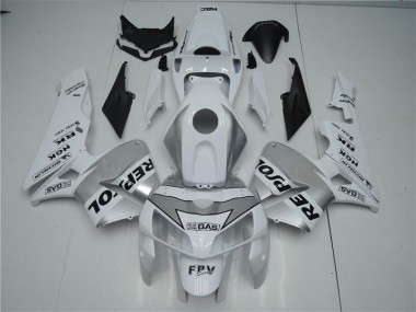Custom 2005-2006 White Silver Black Repsol Honda CBR600RR Motorbike Fairing