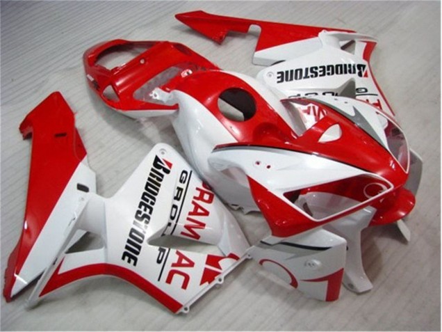 Custom 2005-2006 Red White Honda CBR600RR Bike Fairings Custom 2005-2006 Red White Honda CBR600RR Bike Fairings