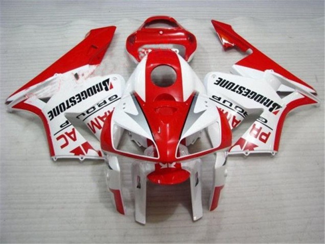 Custom 2005-2006 Red White Honda CBR600RR Bike Fairings Custom 2005-2006 Red White Honda CBR600RR Bike Fairings