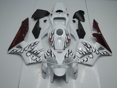 Custom 2005-2006 Black Flame Honda CBR600RR Motorbike Fairing