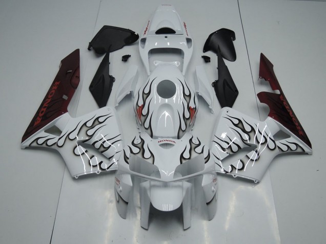 Custom 2005-2006 Black Flame Honda CBR600RR Motorbike Fairing