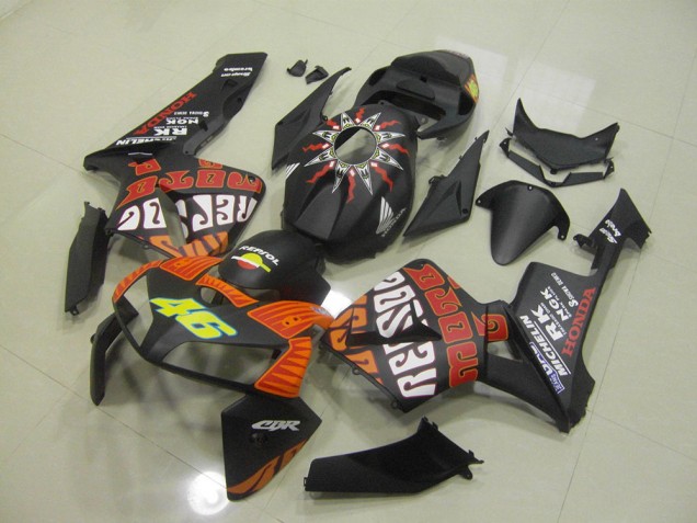 Custom 2005-2006 Matte Black Rossi Honda CBR600RR Motorbike Fairing