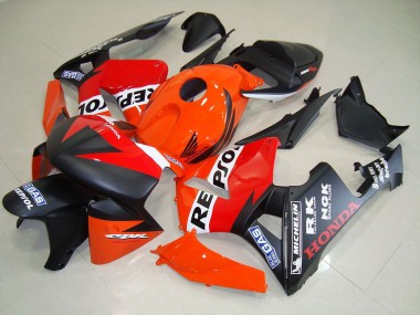 Custom 2005-2006 Matte Black Repsol Race Honda CBR600RR Motorcycle Fairing Kit
