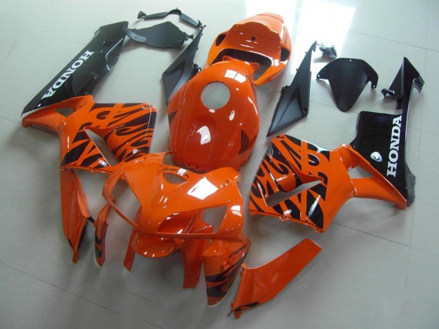 Custom 2005-2006 Orange Black Flame Honda CBR600RR Replacement Motorcycle Fairings Custom 2005-2006 Orange Black Flame Honda CBR600RR Replacement Motorcycle Fairings