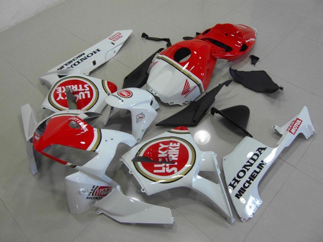 Custom 2005-2006 Pearl White Lucky Strike Honda CBR600RR Motorcycle Fairings Kits Custom 2005-2006 Pearl White Lucky Strike Honda CBR600RR Motorcycle Fairings Kits