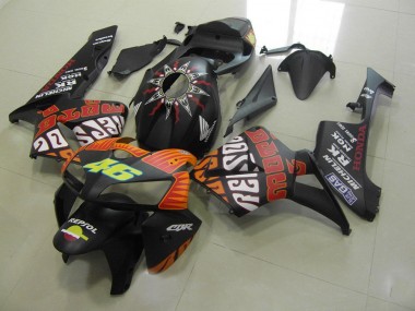 Custom 2005-2006 Rossi Matte Black Honda CBR600RR Motorcycle Fairings Kits