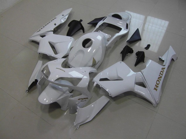 Custom 2005-2006 White Honda CBR600RR Motorcycle Fairings & Bodywork