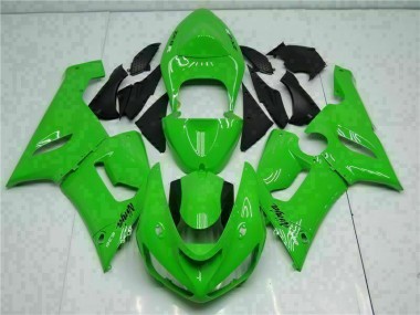 Aftermarket 2005-2006 Green Kawasaki ZX6R Motorcycle Replacement Fairings