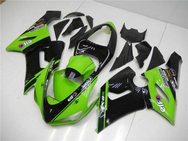 Aftermarket 2005-2006 Green Kawasaki ZX6R Motorcycle Fairings Kit