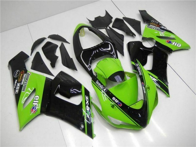 Aftermarket 2005-2006 Green Kawasaki ZX6R Motorcycle Fairings Kit