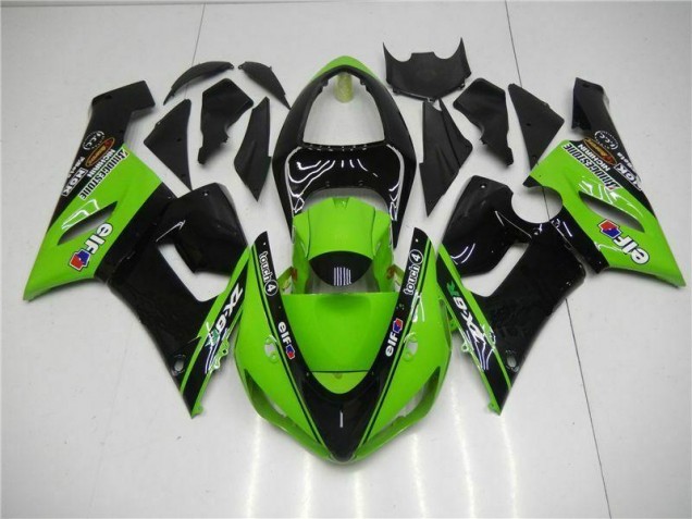 Aftermarket 2005-2006 Green Kawasaki ZX6R Motorcycle Fairings Kit