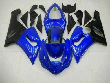 Aftermarket 2005-2006 Blue Kawasaki ZX6R Motorcycle Fairing Kit