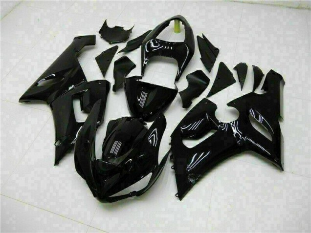 Custom 2005-2006 Glossy Black Kawasaki ZX6R Motor Fairings Custom 2005-2006 Glossy Black Kawasaki ZX6R Motor Fairings