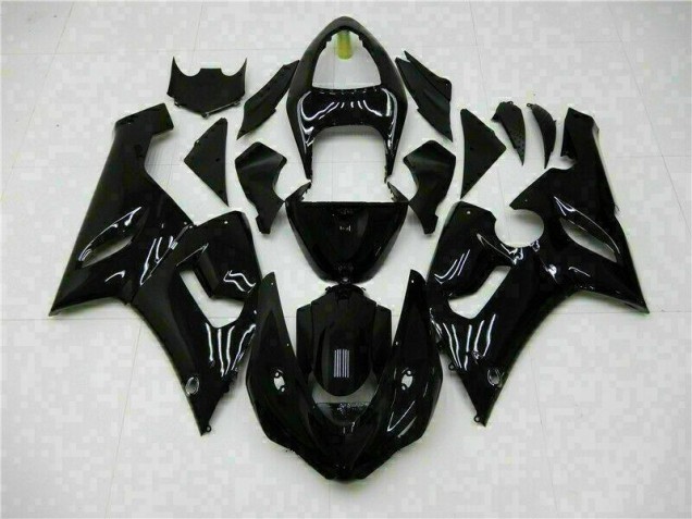 Custom 2005-2006 Glossy Black Kawasaki ZX6R Motor Fairings Custom 2005-2006 Glossy Black Kawasaki ZX6R Motor Fairings