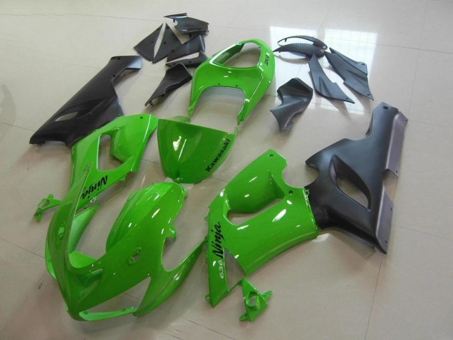 Custom 2005-2006 Green Kawasaki ZX6R Motorcycle Replacement Fairings & Bodywork
