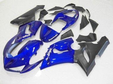 Custom 2005-2006 Blue Black Kawasaki ZX6R Motorcycle Fairing