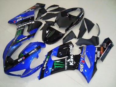 Custom 2005-2006 Candy Blue Monster Kawasaki ZX6R Motorcycle Fairing Kits
