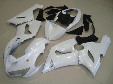 Custom 2005-2006 Dark Pearl White Kawasaki ZX6R Motorbike Fairing