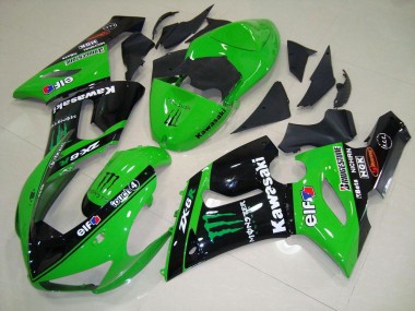 Custom 2005-2006 Green Monster Kawasaki ZX6R Motorcycle Fairing Kit