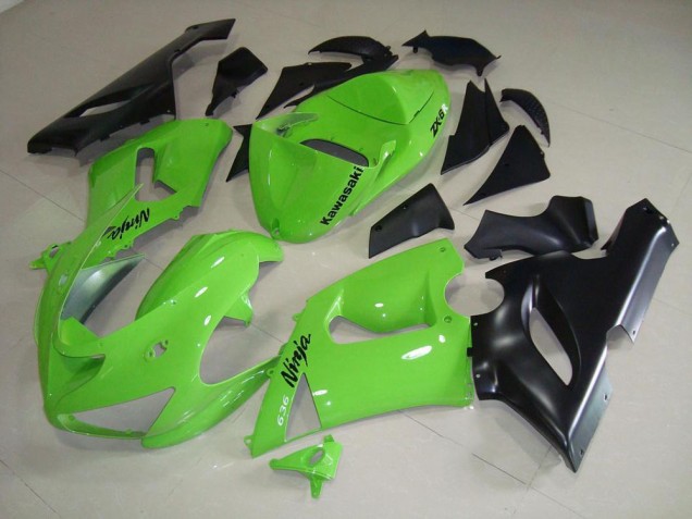 Custom 2005-2006 Lime Green Kawasaki ZX6R Bike Fairings