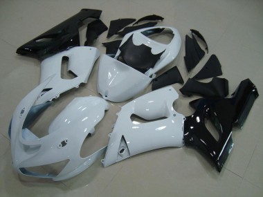 Aftermarket 2005-2006 White Black Kawasaki ZX6R Replacement Motorcycle Fairings