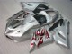 Custom 2005-2006 Silver Red Flames Kawasaki ZX6R Motorcycle Fairings Custom 2005-2006 Silver Red Flames Kawasaki ZX6R Motorcycle Fairings