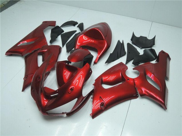 Custom 2005-2006 Candy Red Kawasaki ZX6R Motorcycle Fairing Kits Custom 2005-2006 Candy Red Kawasaki ZX6R Motorcycle Fairing Kits