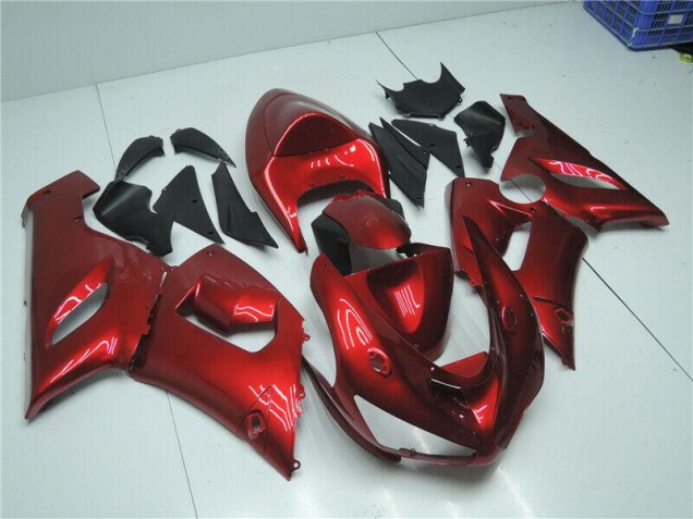 Custom 2005-2006 Candy Red Kawasaki ZX6R Motorcycle Fairing Kits Custom 2005-2006 Candy Red Kawasaki ZX6R Motorcycle Fairing Kits