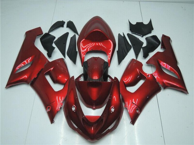 Custom 2005-2006 Candy Red Kawasaki ZX6R Motorcycle Fairing Kits Custom 2005-2006 Candy Red Kawasaki ZX6R Motorcycle Fairing Kits