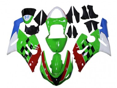 Aftermarket 2005-2006 Green Red White Blue Kawasaki ZX6R Bike Fairings