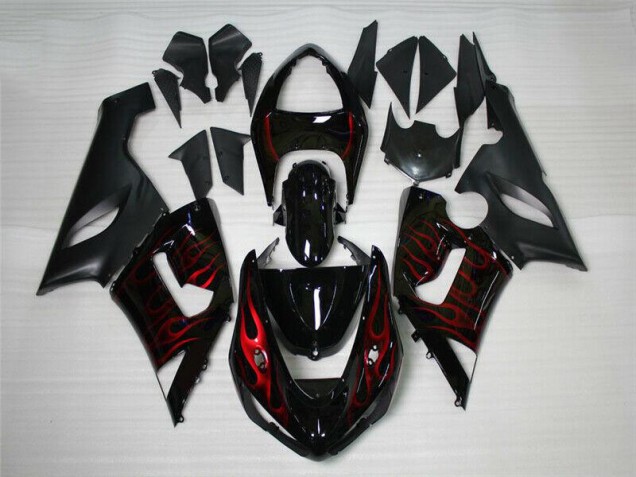 Custom 2005-2006 Red Black Kawasaki ZX6R Motor Bike Fairings Custom 2005-2006 Red Black Kawasaki ZX6R Motor Bike Fairings