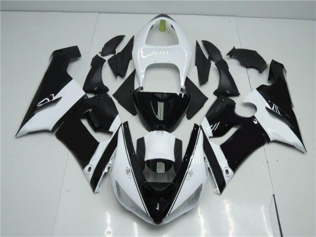 Aftermarket 2005-2006 Black White Kawasaki ZX6R Moto Fairings