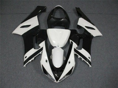 Aftermarket 2005-2006 Kawasaki Ninja ZX6R Motorcycle Fairings MF0552 - Black White