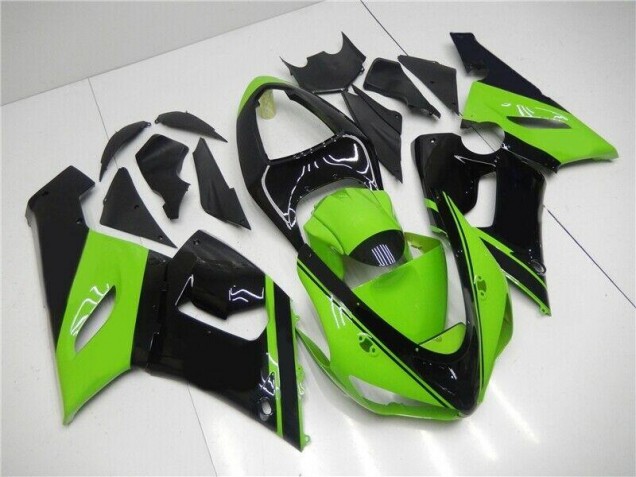 Custom 2005-2006 Green Black Kawasaki ZX6R Motor Fairings Custom 2005-2006 Green Black Kawasaki ZX6R Motor Fairings