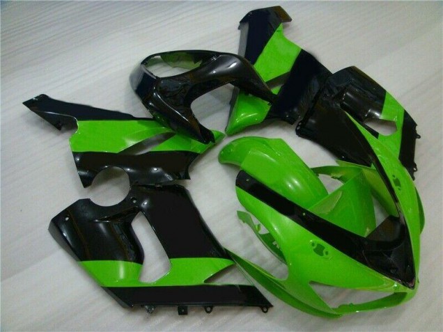 Custom 2005-2006 Green Black Kawasaki ZX6R Motorbike Fairing