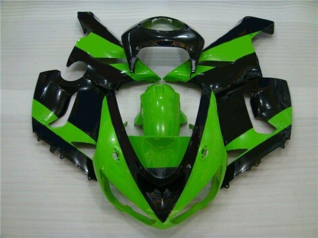 Custom 2005-2006 Green Black Kawasaki ZX6R Motorbike Fairing