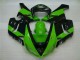 Custom 2005-2006 Green Black Kawasaki ZX6R Motorbike Fairing
