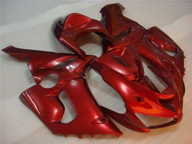 Custom 2005-2006 Red Kawasaki ZX6R Bike Fairing Custom 2005-2006 Red Kawasaki ZX6R Bike Fairing