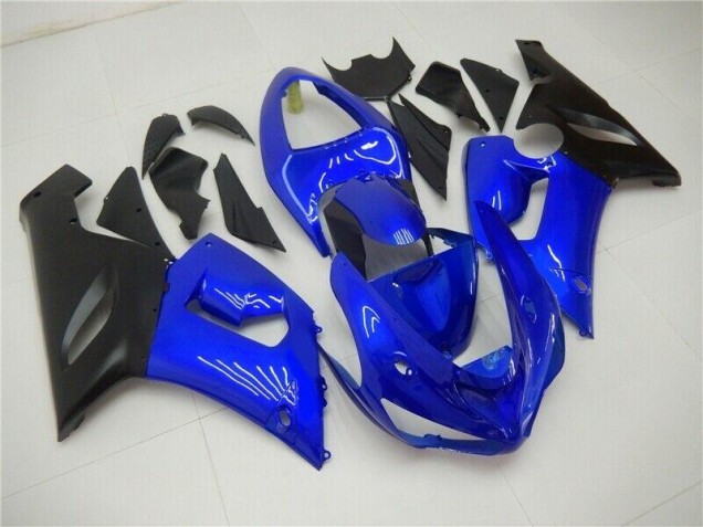 Custom 2005-2006 Blue Kawasaki ZX6R Bike Fairings Custom 2005-2006 Blue Kawasaki ZX6R Bike Fairings