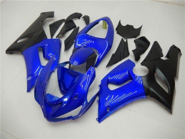 Custom 2005-2006 Blue Kawasaki ZX6R Bike Fairings Custom 2005-2006 Blue Kawasaki ZX6R Bike Fairings