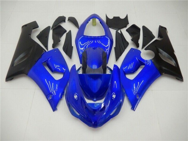 Custom 2005-2006 Blue Kawasaki ZX6R Bike Fairings Custom 2005-2006 Blue Kawasaki ZX6R Bike Fairings