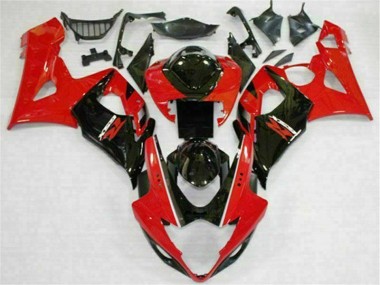 Custom 2005-2006 Red Black Suzuki GSXR 1000 Motorcycle Fairings