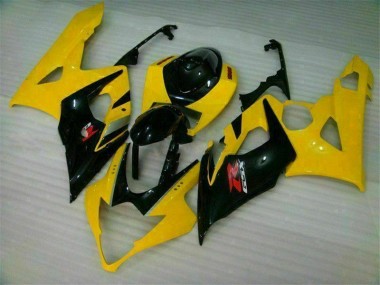 Custom 2005-2006 Yellow Black Suzuki GSXR 1000 Motor Bike Fairings