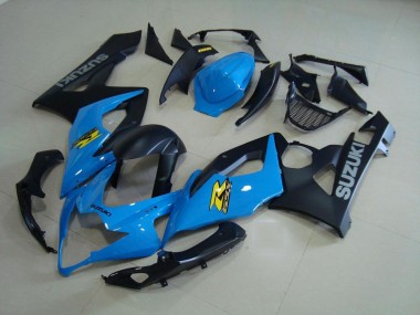 Custom 2005-2006 Blue and Matte Black Suzuki GSXR 1000 Bike Fairings