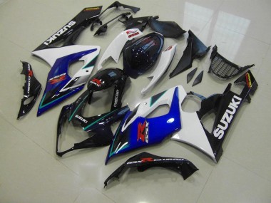 Custom 2005-2006 Blue White Suzuki GSXR 1000 Motorcycle Fairings Kit